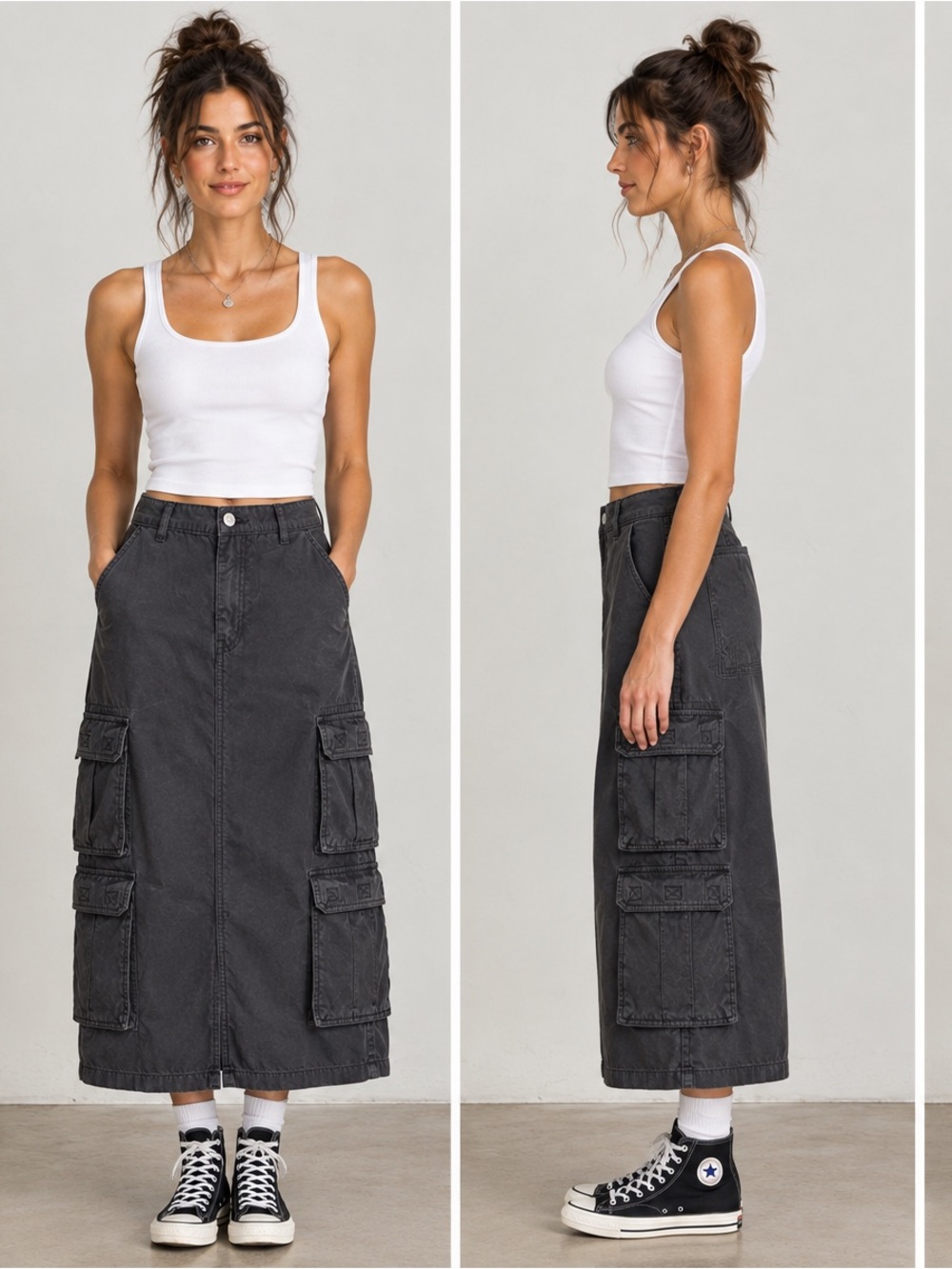 Wild Fable Cargo Maxi Skirt Sz XS Womens Streetwear Y2K Utility Gorpcore New